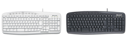 Microsoft Wired Desktop 500（キーボード、左からホワイト/ブラック）