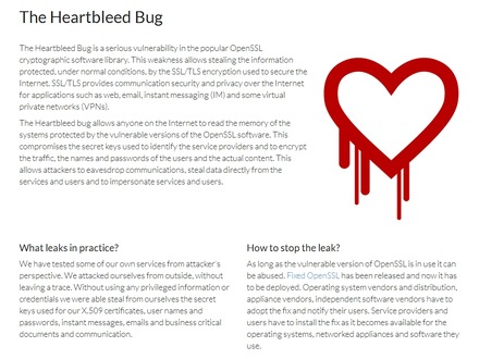 「Heartbleed Bug」サイト