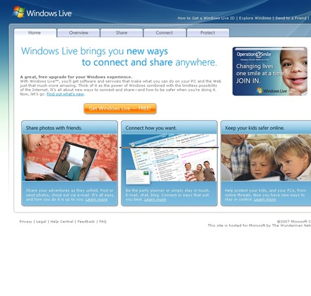 Windows Liveの導入画面