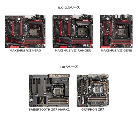 ASUS「9シリーズマザーボード」製品「R.O.G.」「TUF」