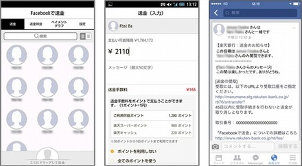 「Facebookで送金」利用イメージ