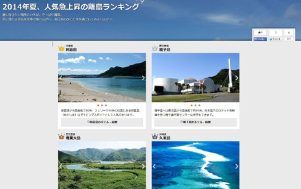 2014年夏 人気急上昇離島ランキング