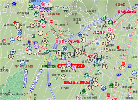 地図上に観光スポットのアイコンを表示