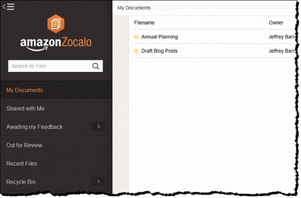 「Amazon Zocalo」利用画面イメージ