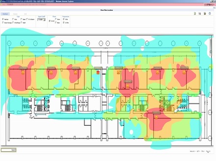 AirWaveによる庁舎内フロア電波状況管理画面