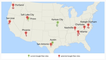 緑のピンがすでに導入されている都市。赤のピンは導入が検討されている都市