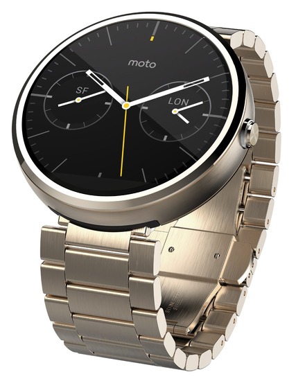 「Moto 360」23mm幅メタルバンドにゴールドモデル登場