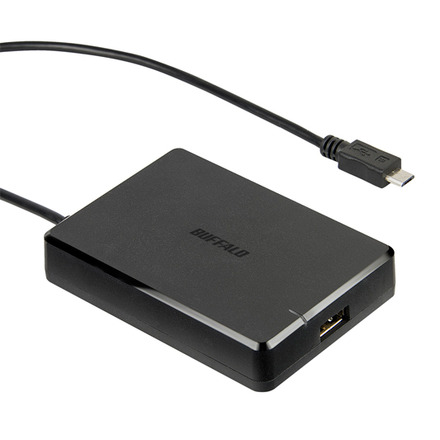 Micro USB端子を装着したケーブルのついたUSB Hub「BSH4AMB03BK/N」