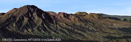 高精彩な3D地図（見本画像、阿蘇山）