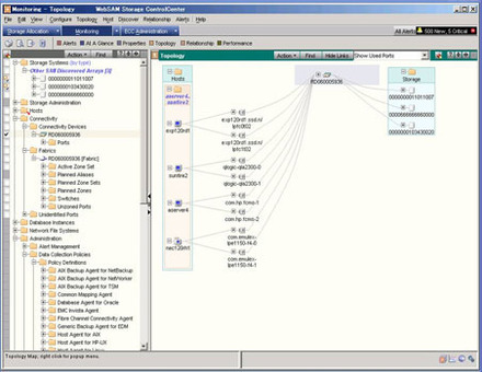 「WebSAM Storage ControlCenter」画面イメージ