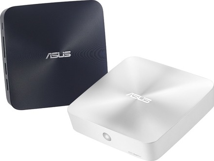 上位モデル「ASUS VivoMini UN62」（パールホワイト）と下位モデルの「ASUS VivoMini UN42」（ブラック）