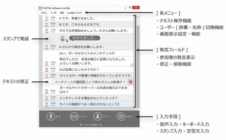 「LiveTalk」アプリの画面イメージ