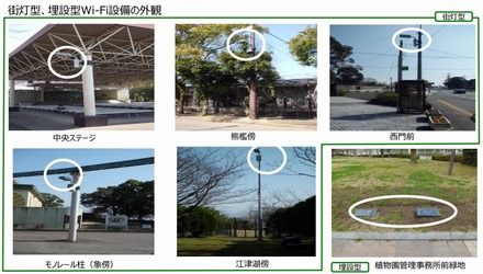 街灯型・埋設型Wi-Fi設備の外観