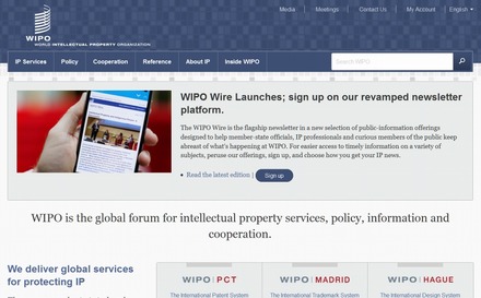 「WIPO」サイト