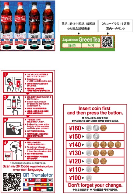 外国人にも分かりやすいように日本円コイン種別なども表示する（画像はプレスリリースより）