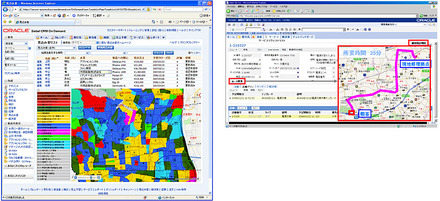 【左】営業活動での利用イメージ　【右】フィールドサービス業務での利用イメージ