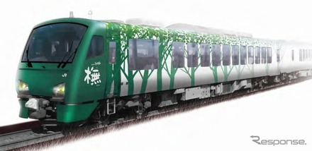 五能線の観光列車『リゾートしらかみ』の「ブナ」編成に導入されるHB-E300系のイメージ。7月から営業運行を開始する。