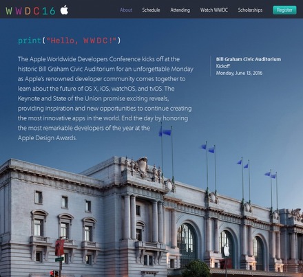 「WWDC - Apple Developer」サイト