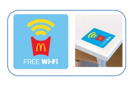 「マクドナルドFREE Wi-Fi」のマーク