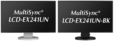 4辺のベゼル幅が0.8mmの「MultiSync LCD-EX241UN」（23.8型）。マルチ接続を前提とした用途にも対応するため、スタンド無しモデルも用意されている（画像はプレスリリースより）
