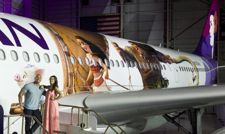 ハワイアン航空に『モアナと伝説の海』の特別塗装機が登場