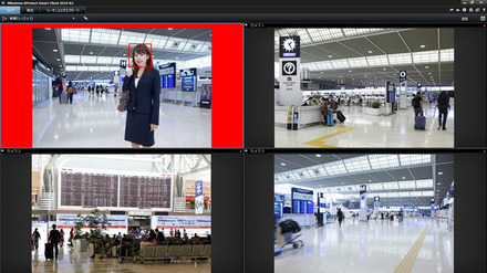 VMS/顔認証ソフトウエア連携画面イメージ。ネットワークカメラで録画した映像から人物を機械的かつ高速・高精度に認証・検知することが可能（画像はプレスリリースより）