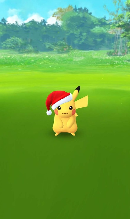 ポケモンGOにサンタ姿のピカチュウが出現!