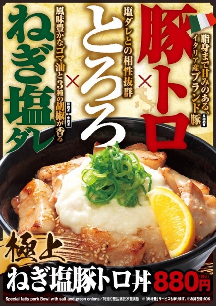 伝説のすた丼屋が「極上ねぎ塩豚トロ丼」を期間限定発売！