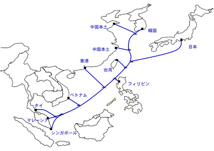 Asia Pacific Gateway予定ルート図