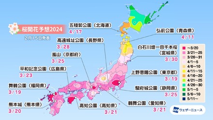 桜開花トップは東京の3月18日！平年より早まる見込み