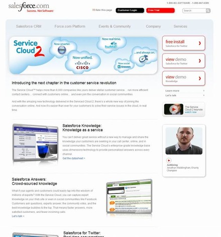 「Service Cloud 2」サイト（画像）