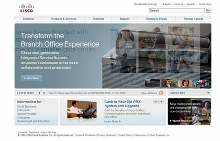 米Ciscoサイト（画像）