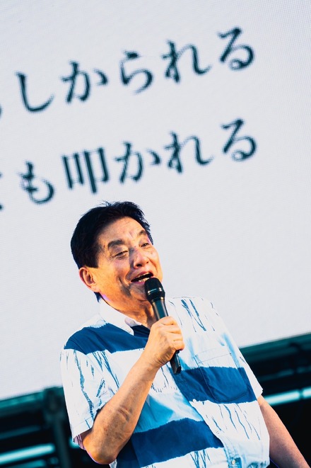 第2回なごやエンタメ祭りにてデビューを発表する河村市長