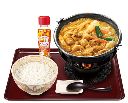 鶏カレー担々鍋定食