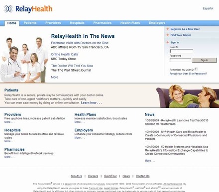 「RelayHealth」サイト