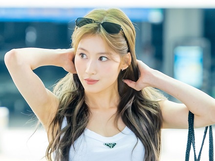 TWICEサナ、タイトなヒョウ柄ミニスカ衣装で大興奮！ライブ参戦SHOTに