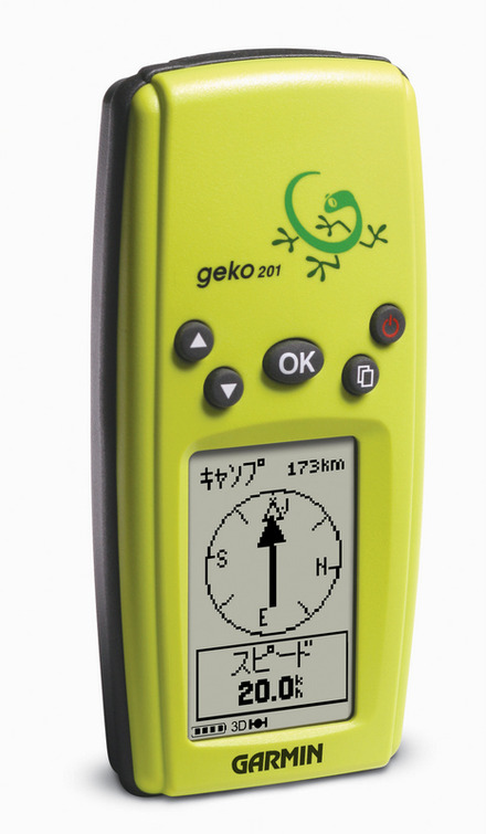 geko201　廉価版のGPSロガーだが、環粋なナビゲーションや白地図ベースの作図など機能は充実している