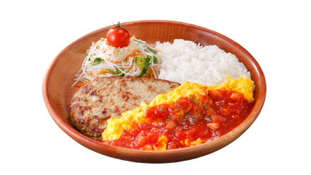 角切りトマトのオムバーグディッシュ
