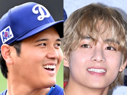 「オオタニの隣でも引けを取らない体格」BTS・Vと大谷翔平の対面に韓国メディア各社熱狂！「世紀の出会い」「史上最高の2SHOT」