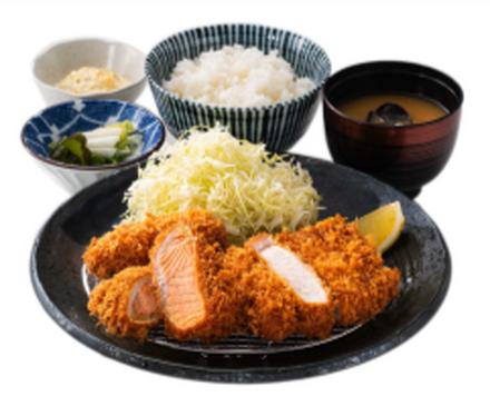 秋鮭フライ&ロースかつ定食　1,880円税込