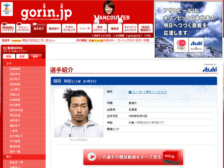 gorin.jp　国母選手のページ