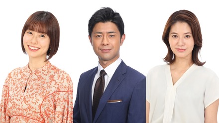 『Live Newsイット！』左から)山﨑夕貴、榎並大二郎、遠藤玲子フジテレビアナウンサー©フジテレビ