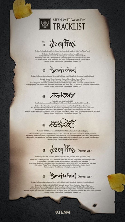 &TEAM新AL『We on Fire』トラックリスト