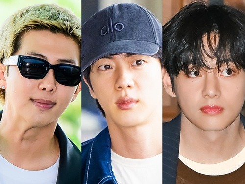 左からBTSのRM、JIN、V