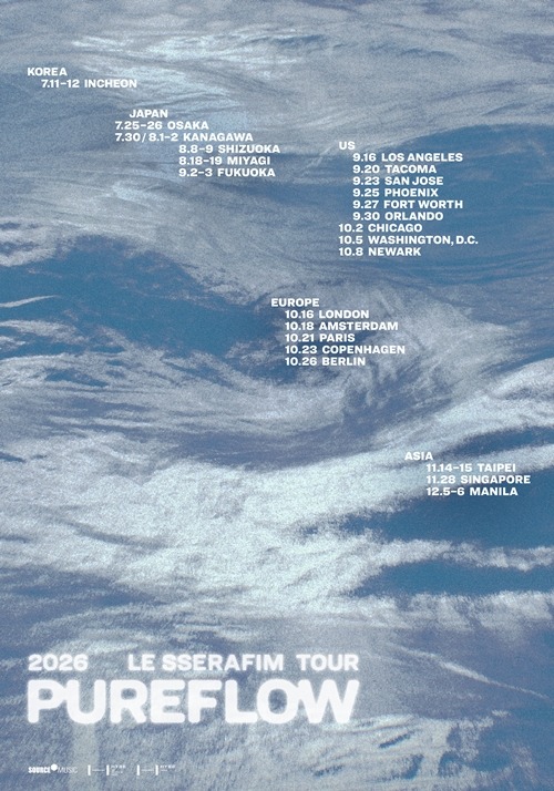 「2026 LE SSERAFIM TOUR 'PUREFLOW'」ポスター