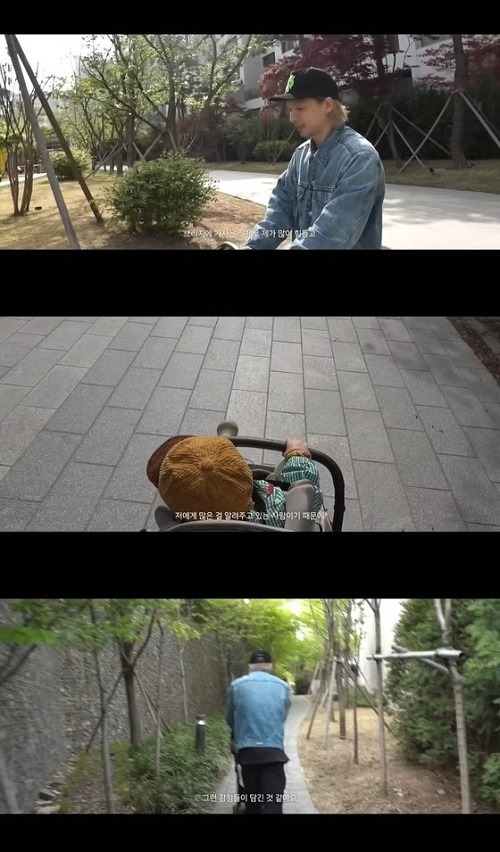 ベビーカーを引くSOL