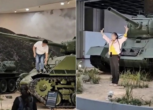 戦争記念館での迷惑行為