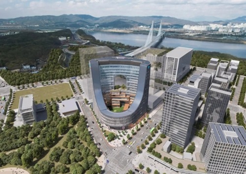 JYP新社屋鳥観図