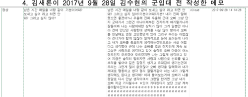 キム・セロンさんが作成していたメモ