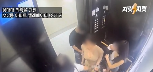 エレベーター内の監視カメラ映像